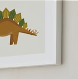 "Stegosaurus" - Art Print in Cream by Amy Mullen - Frame Close-up