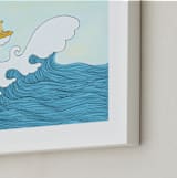 "dog surfing" - Art Print in Sea Blue by Helen H Wu - Frame Close-up