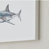 "Shark in Smiling Waters" - Art Print in Shark Gray by Lauren Rogoff - Frame Close-up