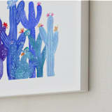 "Blue Desert" - Art Print in Dusky Blue by Jenn Rice - Frame Close-up