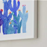 "Blue Desert" - Art Print in Dusky Blue by Jenn Rice - Frame Close-up