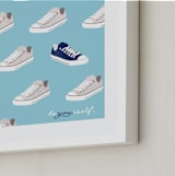 "Yourself" - Art Print in Blue Slate by Gwen Bedat - Frame Close-up