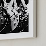 "Guitars, Monochrome" - Art Print in Black by Jason - Frame Close-up