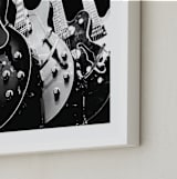 "Guitars, Monochrome" - Art Print in Black by Jason - Frame Close-up
