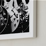 "Guitars, Monochrome" - Art Print in Black by Jason - Frame Close-up