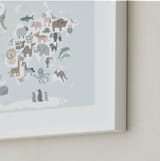 "Wild World Map" - Art Print in Sky by Jessie Steury - Frame Close-up