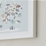 "Wild World Map" - Art Print in Sky by Jessie Steury - Frame Close-up