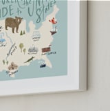 "Adventurer's Guide" - Art Print in Blue by Hannah Williams - Frame Close-up