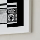 "Two-Tone Transistor Radio" - Art Print in Black & White by Jonathan Brooks - Frame Close-up