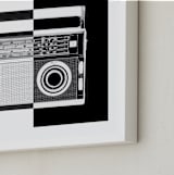 "Two-Tone Transistor Radio" - Art Print in Black & White by Jonathan Brooks - Frame Close-up