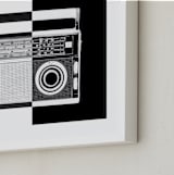 "Two-Tone Transistor Radio" - Art Print in Black & White by Jonathan Brooks - Frame Close-up