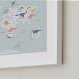 "Dino World" - Art Print in Ocean Blue by Teju Reval - Frame Close-up