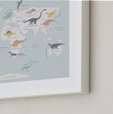 "Dino World" - Art Print in Ocean Blue by Teju Reval - Frame Close-up
