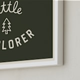 "Little Explorer Flag" - Art Print in Pine Green by Darby McGuire - Frame Close-up