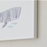 "Lined Animals II" - Art Print in OCEAN BLUE by Jayne Alfieri - Frame Close-up