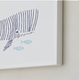 "Lined Animals II" - Art Print in OCEAN BLUE by Jayne Alfieri - Frame Close-up