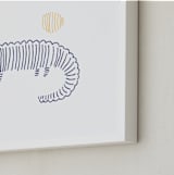 "Lined Animals III" - Art Print in OCEAN BLUE by Jayne Alfieri - Frame Close-up