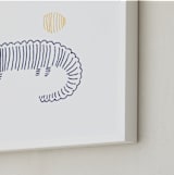 "Lined Animals III" - Art Print in OCEAN BLUE by Jayne Alfieri - Frame Close-up