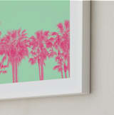 "Palms in Colors" - Art Print in Mint by Enric - Frame Close-up