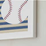 "Little Slugger Series 4" - Art Print in Denim by Pinky Diamond Studio - Frame Close-up