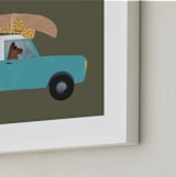 "Denver Travel Dogs" - Art Print in Avocado by Jenna Holcomb - Frame Close-up