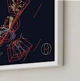 "Particle Accelerator Horizontal" - Art Print in Deep Space Blue by Tyler Tea - Frame Close-up