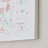 "Austin, Texas Calligraphy Map" - Art Print in Coral by Megan Kelso - Frame Close-up
