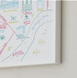 "New Orleans Calligraphy Map " - Art Print in Magenta by Megan Kelso - Frame Close-up