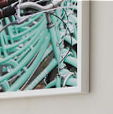 "Bicycle Row" - Art Print in Mint by Annie Montgomery - Frame Close-up