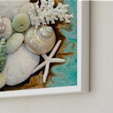 "Sea Shell Swirls" - Art Print in turquoise blue by Debra Butler - Frame Close-up