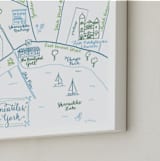 "Skaneateles, New York Map" - Art Print in Lake Blue by Megan Kelso - Frame Close-up