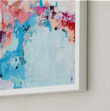 "Pink and Blue Abstract Painting" - Art Print in Bright Pink by Caryn Owen - Frame Close-up