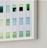 "Mid Wilshire Windows " - Art Print in cool green blue by GLEAUX Art Photo Design - Frame Close-up