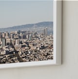"Downtown San Francisco" - Art Print in Sky Blue by Annie Montgomery - Frame Close-up
