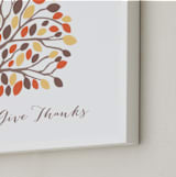 "Give Thanks Tree" - Art Print in Golden Fall by Rebecca Lowe - Frame Close-up