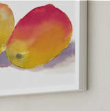 "Marvelous Mangos" - Art Print in Rose Red by Amelia Gluba - Frame Close-up
