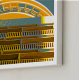 "Sunrise Restaurant" - Art Print in Golden Orange by Jeff Preuss - Frame Close-up