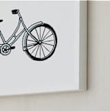 "Classic Ride" - Art Print in Mint by TM Stationery - Frame Close-up