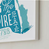 "The Empire State" - Art Print in Blue by Jessie Steury - Frame Close-up
