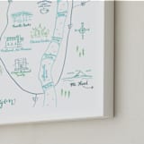 "Portland, Oregon Calligraphy Map" - Art Print in Blue Green by Megan Kelso - Frame Close-up