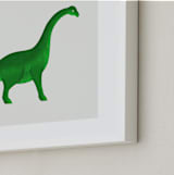 "Dinosaur Brachiosaurus" - Art Print in Emerald Green by Ashley Presutti Beasley - Frame Close-up