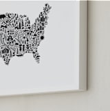 "Little Big American Map" - Art Print in Black by Jessie Steury - Frame Close-up