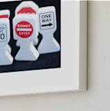 "Transportation Signs" - Art Print in Ruby Red by Mary Ann Glynn-Tusa - Frame Close-up