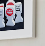 "Transportation Signs" - Art Print in Ruby Red by Mary Ann Glynn-Tusa - Frame Close-up