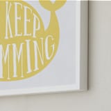 "Keep Swimming" - Art Print in Lemon yellow by Johanna Phillips Huuva - Frame Close-up