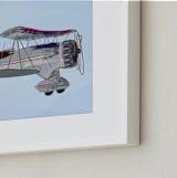 "Aviation Airplane 1" - Art Print in Winged Blue by Rebecca Marchese - Frame Close-up