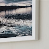 "Juneau from the Sea" - Art Print in Sea Blue by Loree Mayer - Frame Close-up