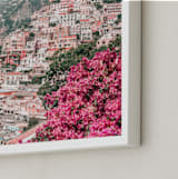 "Positano Pink Flowers" - Art Print in Hot Pink by Heather Loriece - Frame Close-up