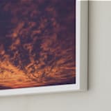 "Red sunset and lake" - Art Print in orange brick by Lying on the grass - Frame Close-up