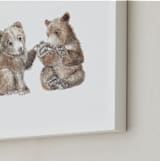 "Three Little Bears" - Art Print in Bear Cub Brown by Lauren Rogoff - Frame Close-up